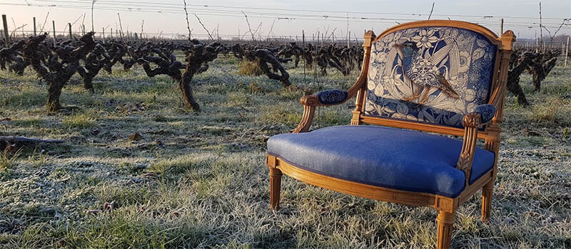 Fauteuil dans les vignes